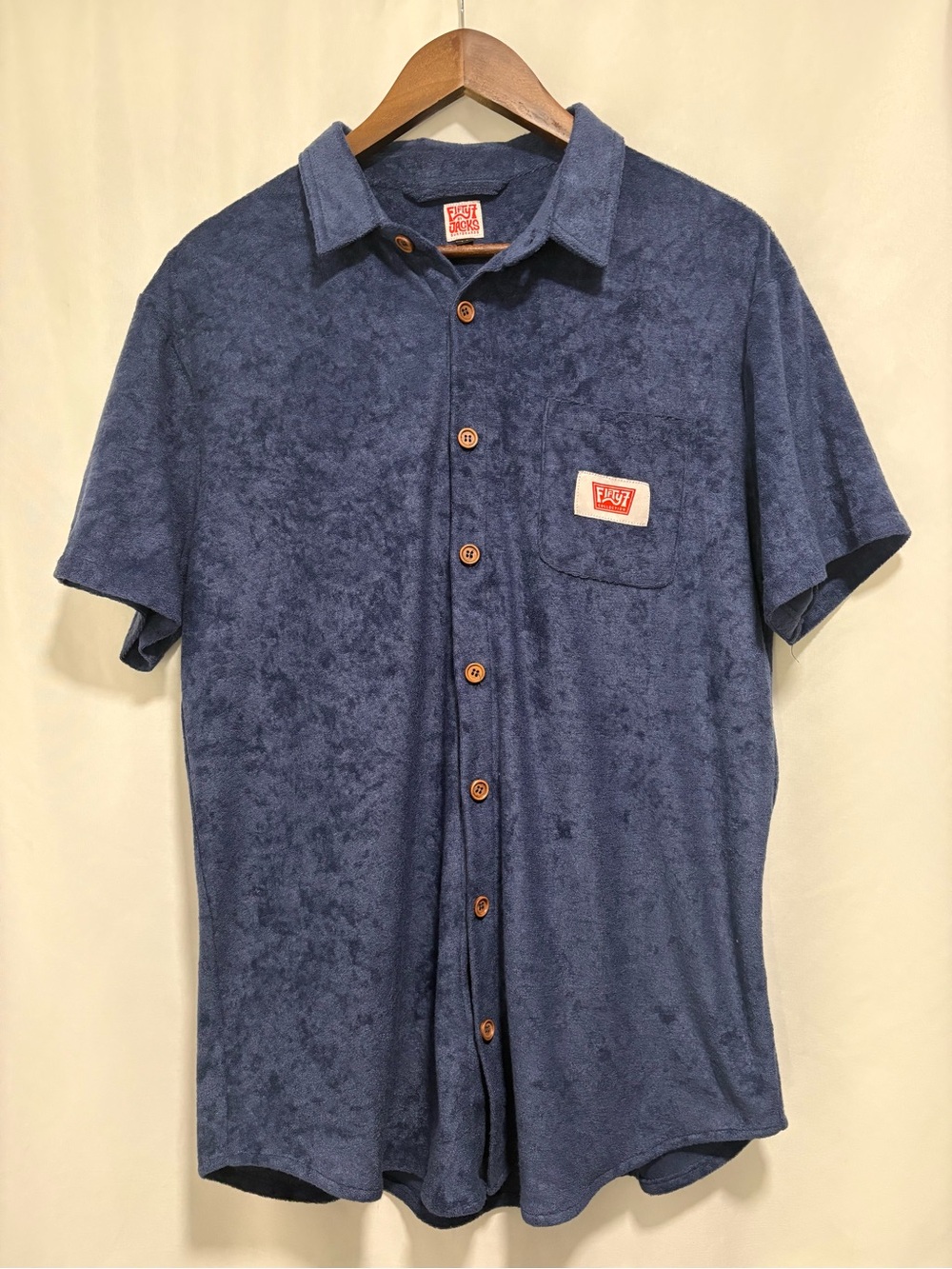 Fifty7 Jacks Surfboards Terry Cloth Button Up Medium